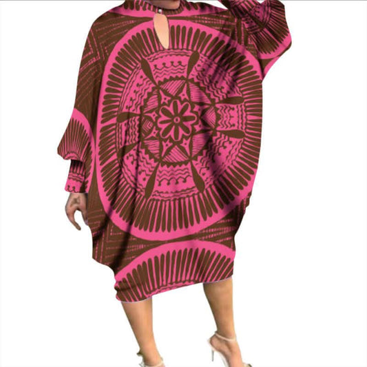 Robe caftan motif tapa