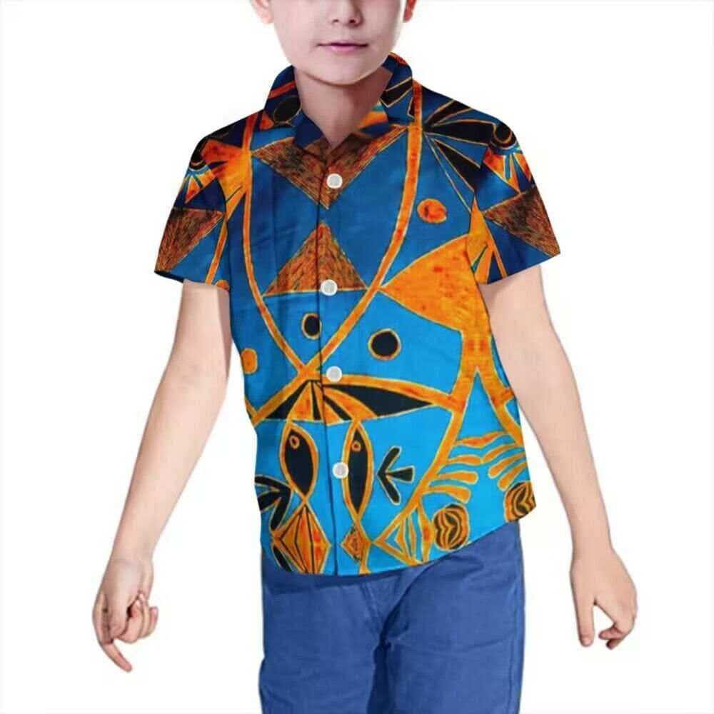 Chemise enfant manches courtes art polynésien(7)