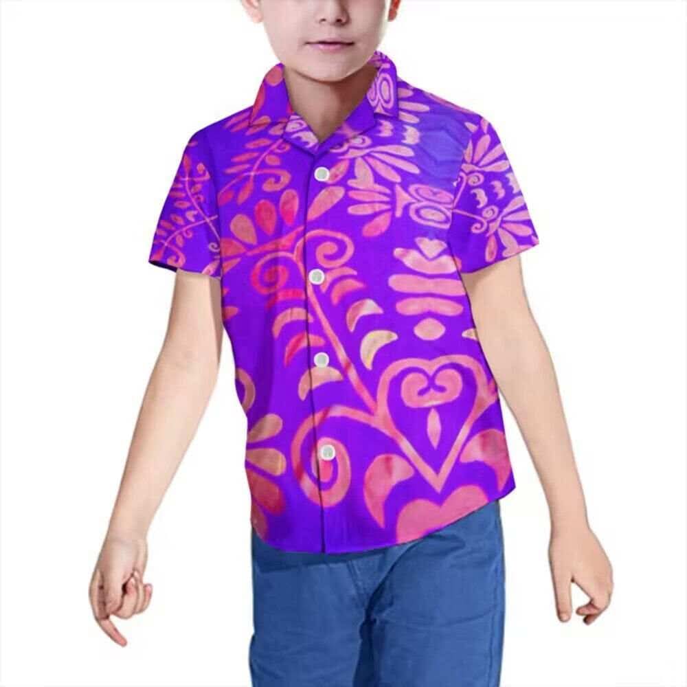Chemise enfant manches courtes art polynésien(5)