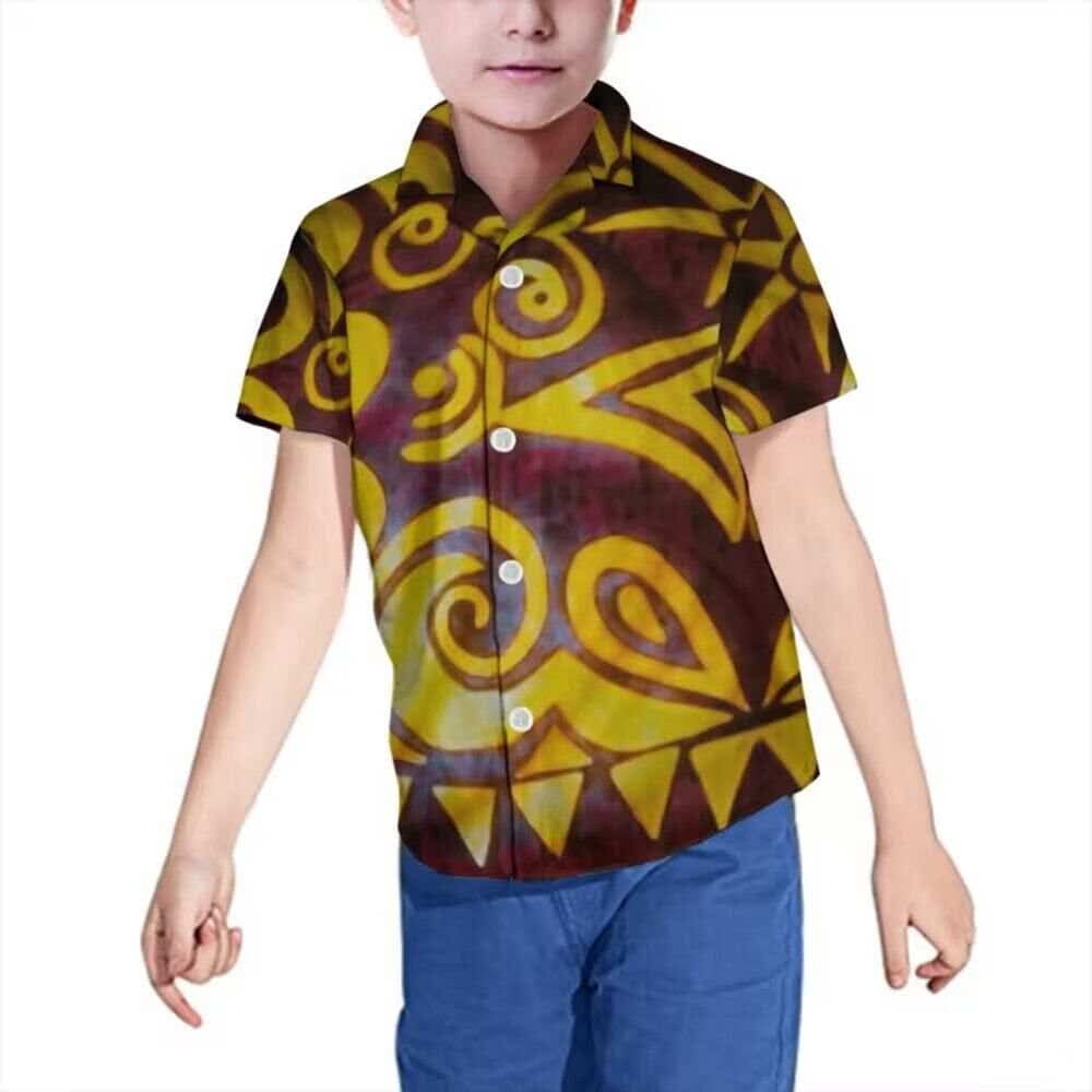 Chemise enfant manches courtes art polynésien(4)
