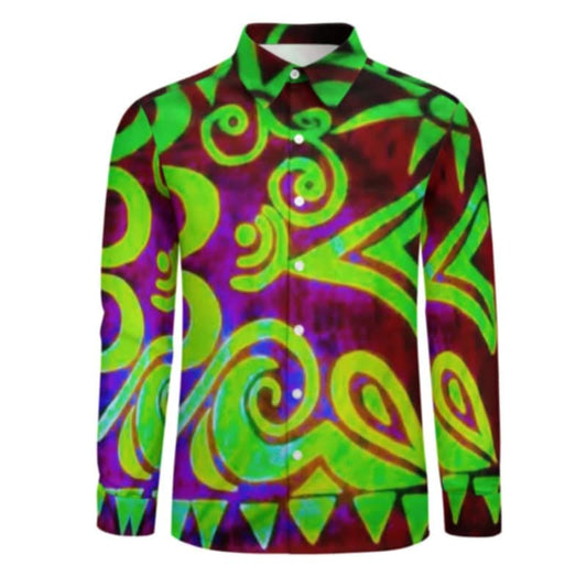 Chemise manches longues art polynésien(4)