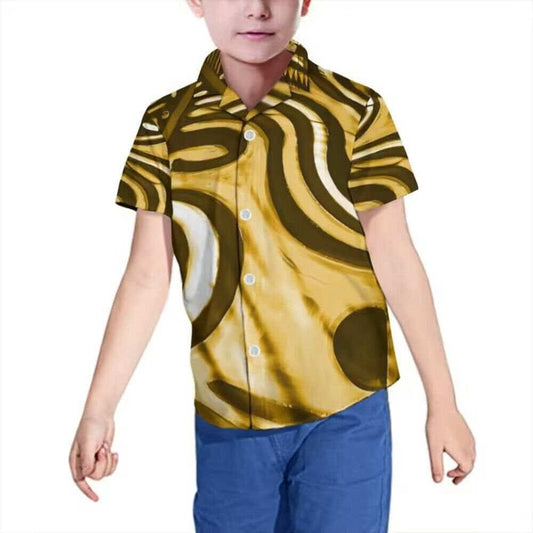 Chemise enfant manches courtes art polynésien(3)