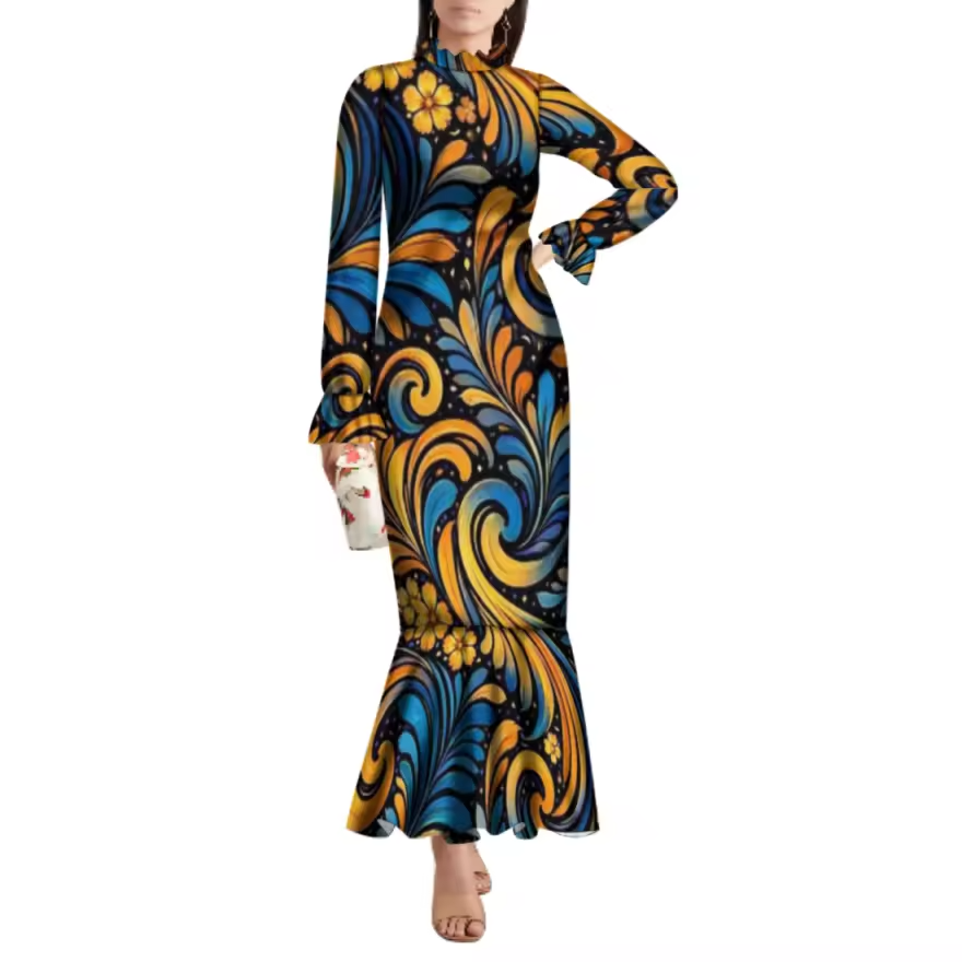 Robe longue polynésienne.