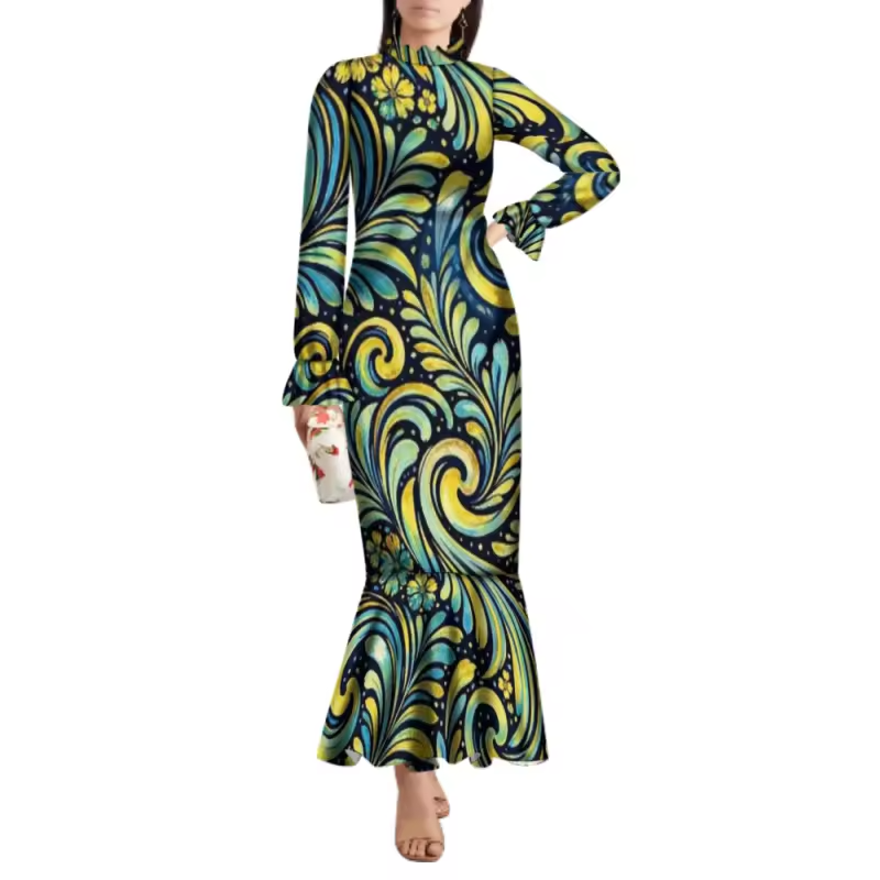 Robe longue polynésienne.
