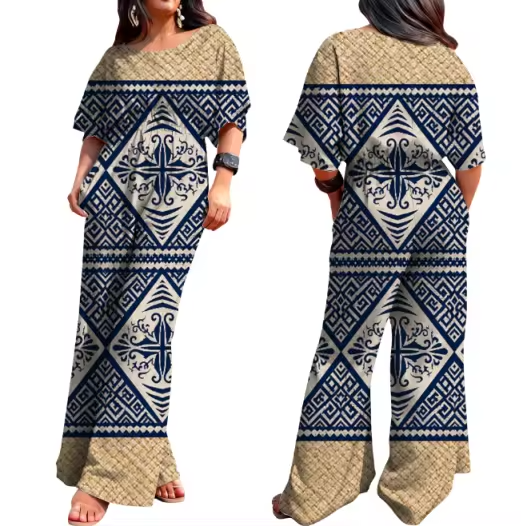 Combinaison effet natte tressée&motif tapa
