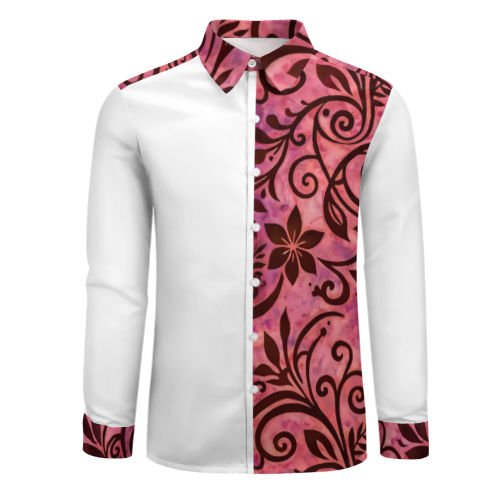Chemise manches longues art polynésien.