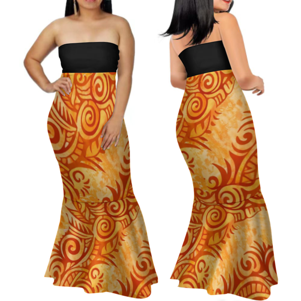 Robe longue bustier femme tribal
