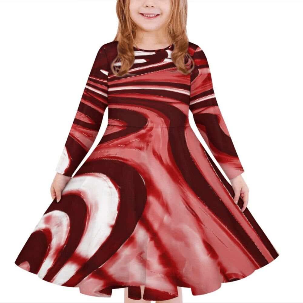 Robe fille manches longues art polynésien