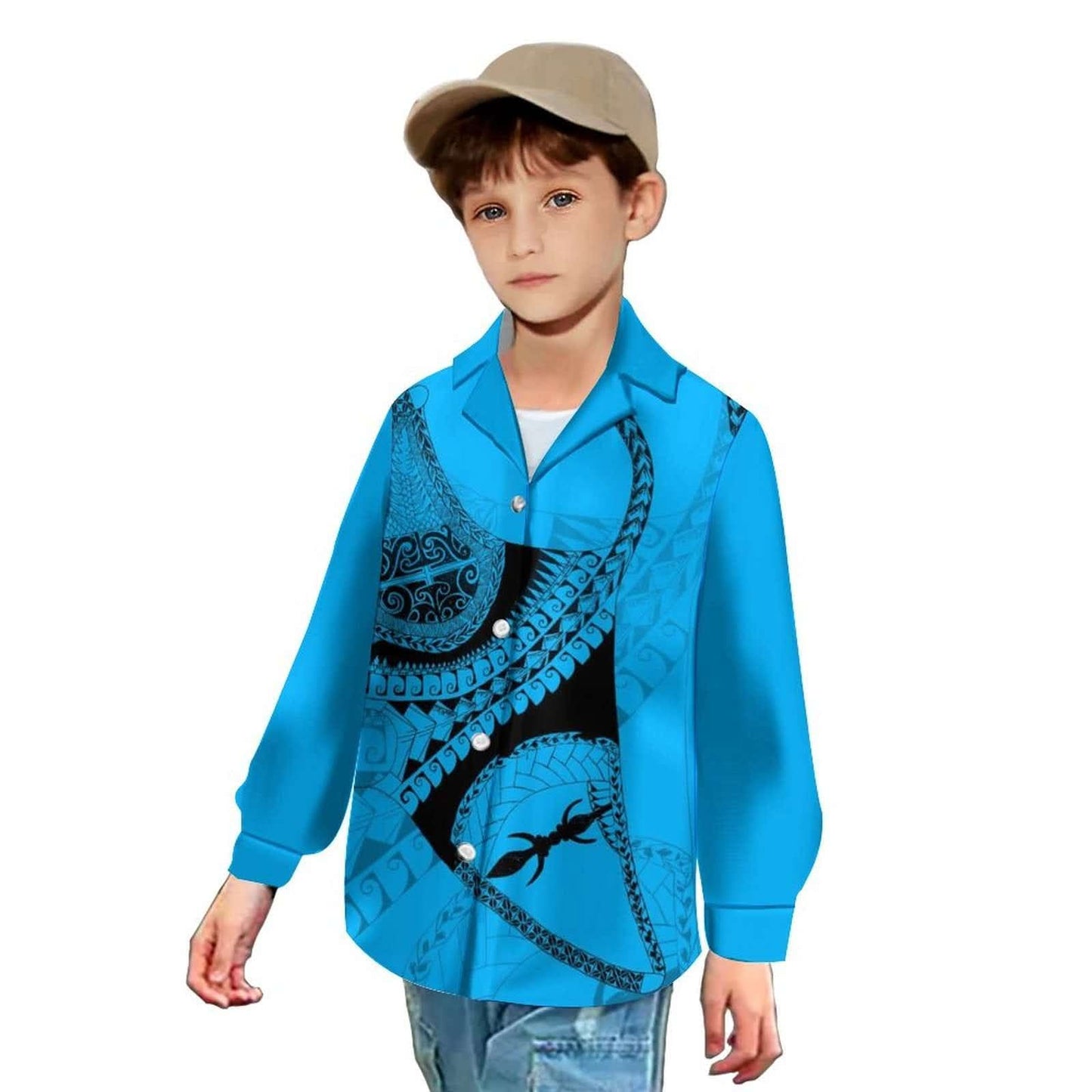 Chemise enfant manches longues art polynésien(6)
