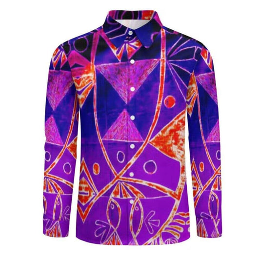 Chemise homme manches longues art polynésien(7)