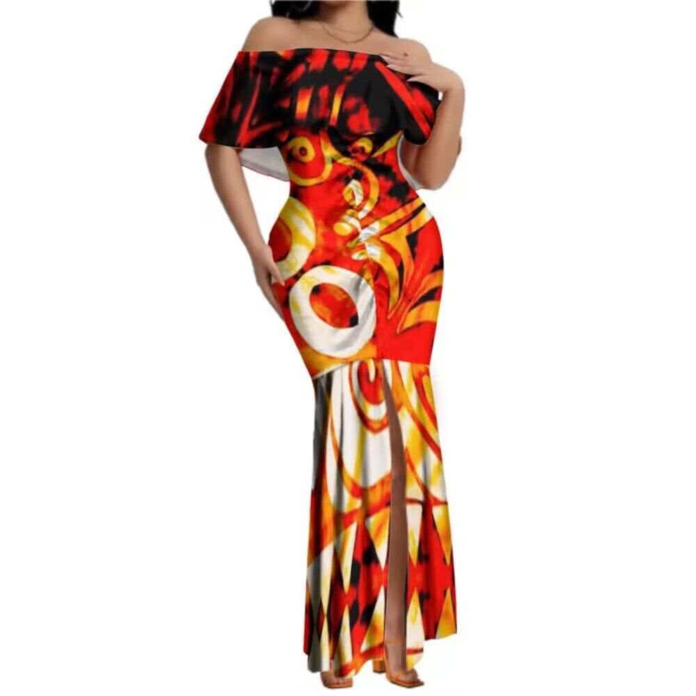 Robe de soirée longue tribal