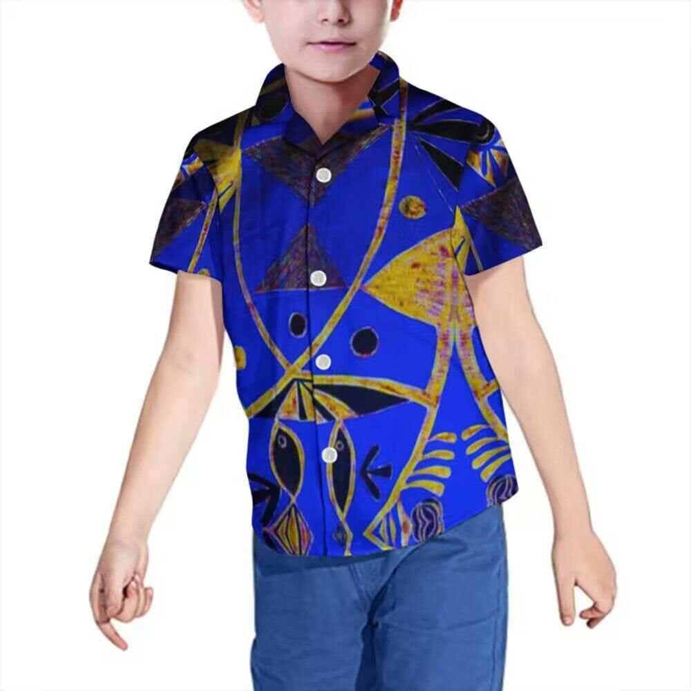 Chemise enfant manches courtes art polynésien(7)