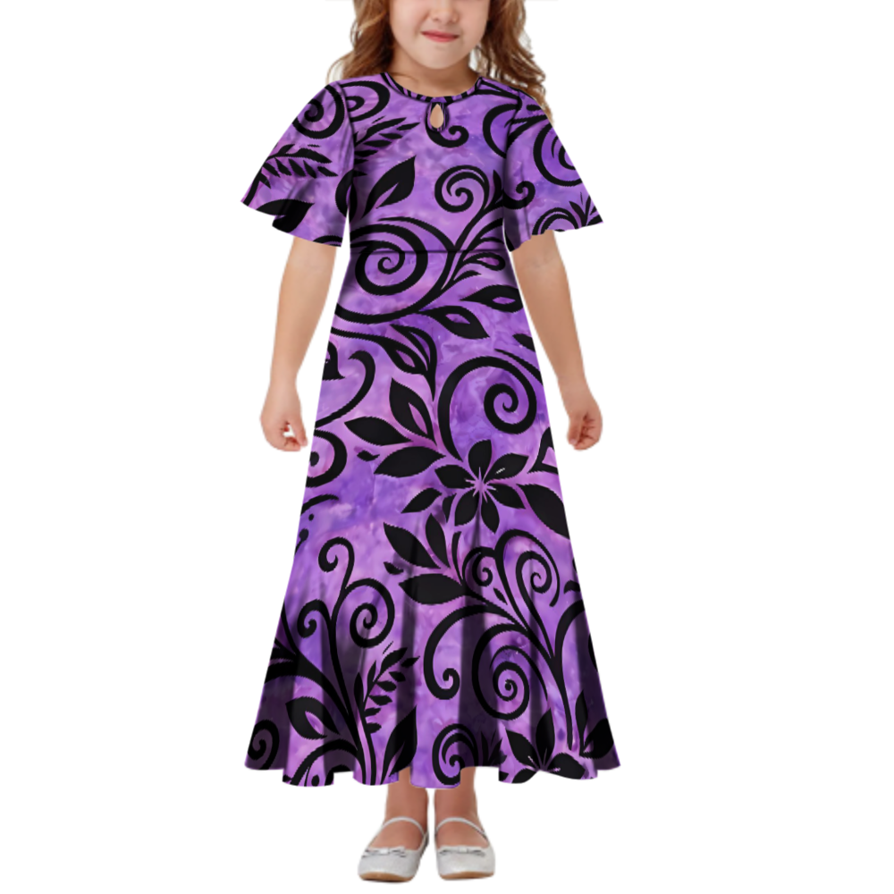 Robe longue fille tribal