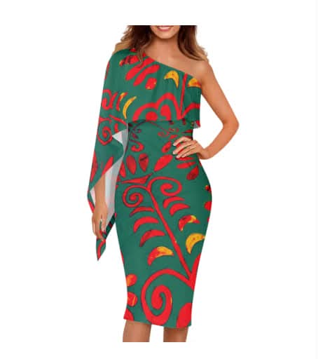 Robe courte tribal asymétrique
