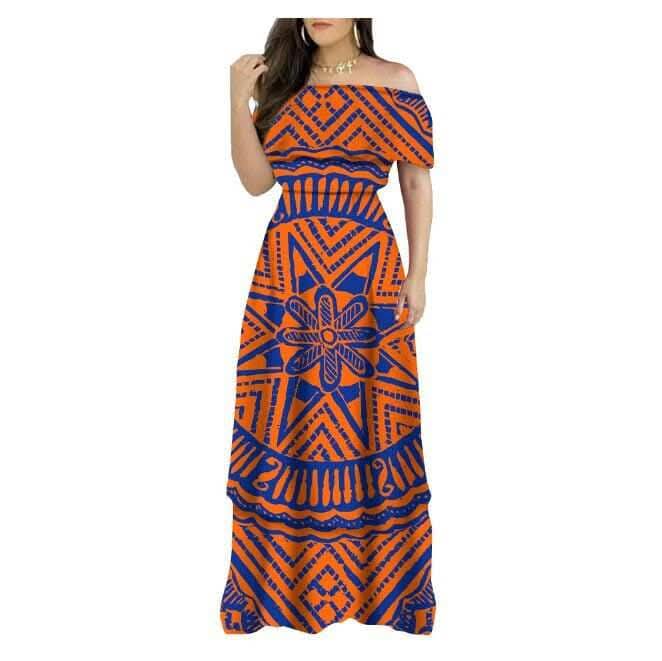 Robe longue motif tapa