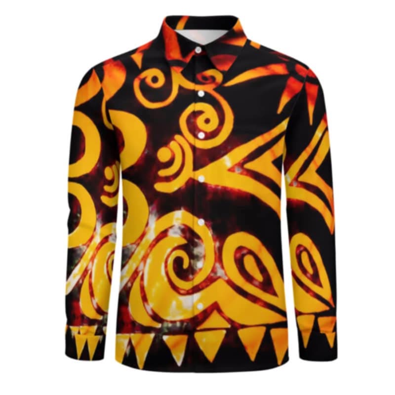 Chemise manches longues art polynésien(4)