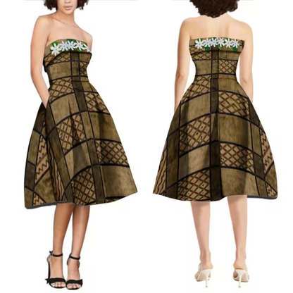 Robe bustier Tapa Wallis-et-Futuna