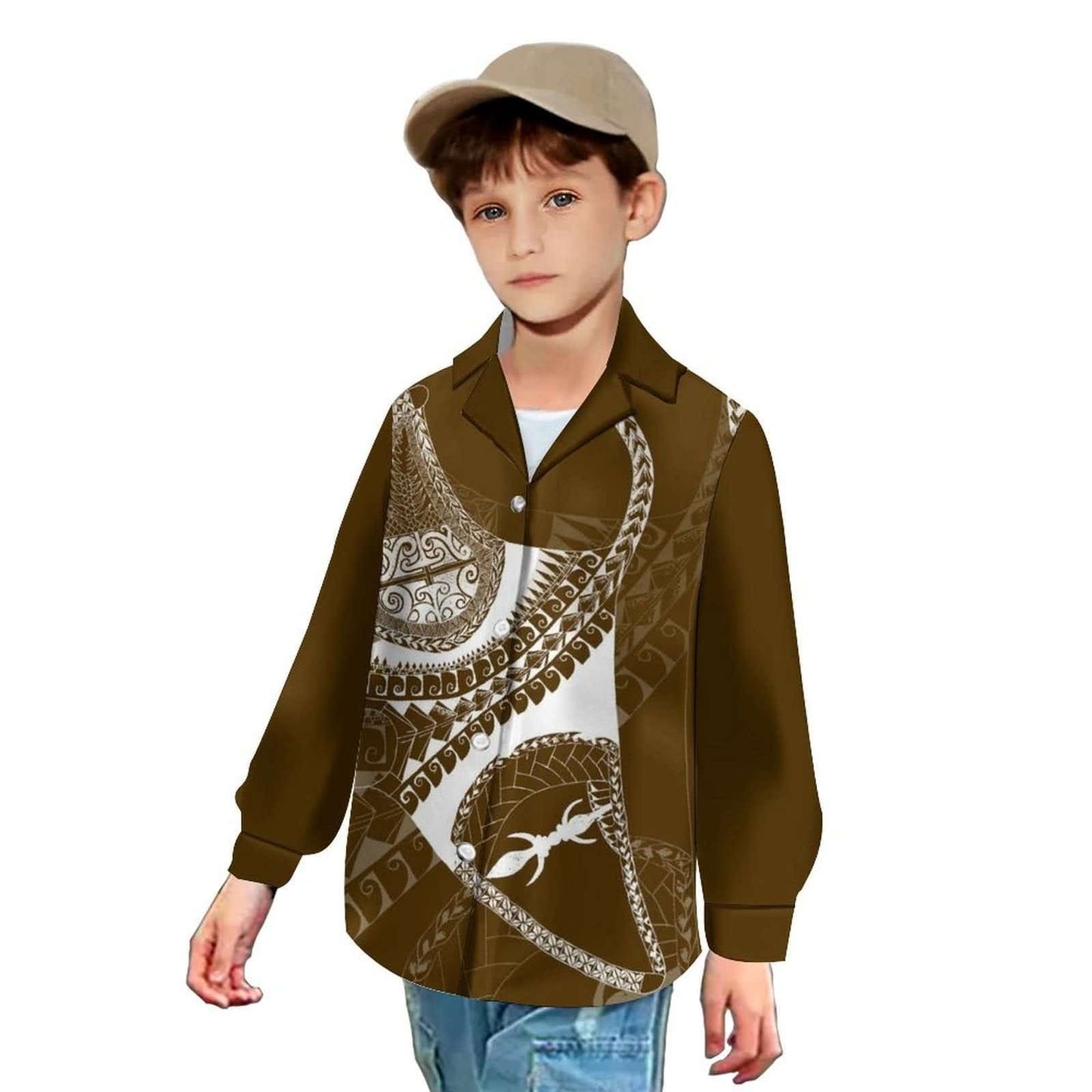 Chemise enfant manches longues art polynésien(6)
