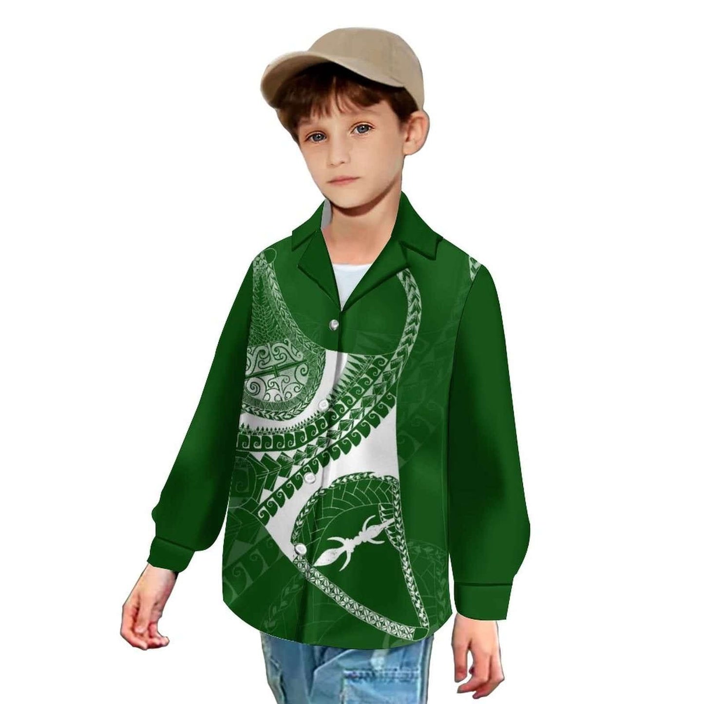 Chemise enfant manches longues art polynésien(6)
