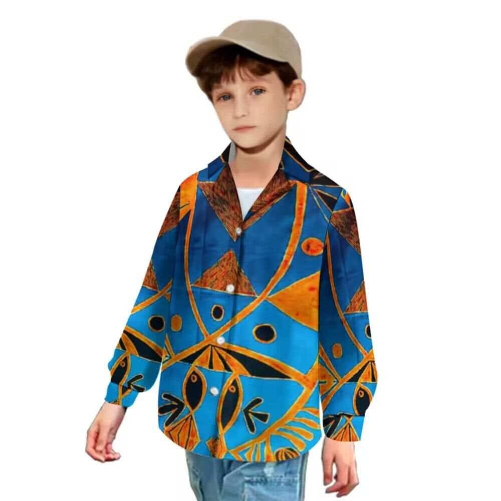 Chemise enfant manches longues art polynésien(7)