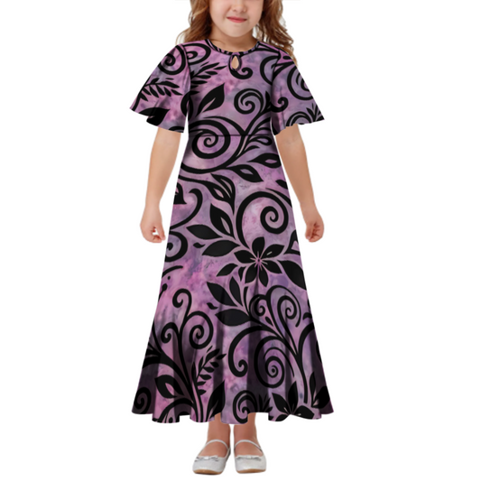 Robe longue fille tribal