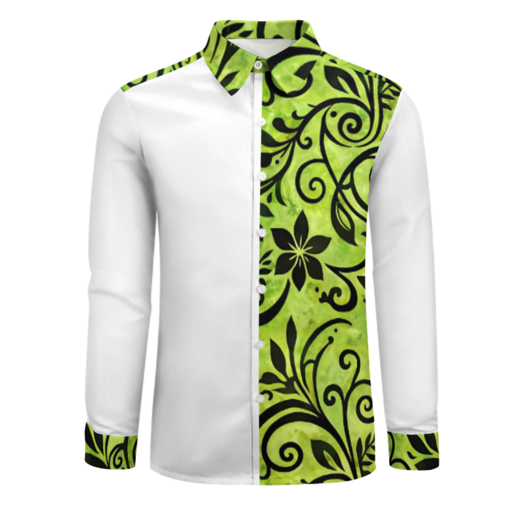 Chemise manches longues art polynésien.